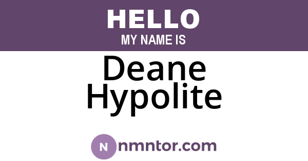 Deane Hypolite