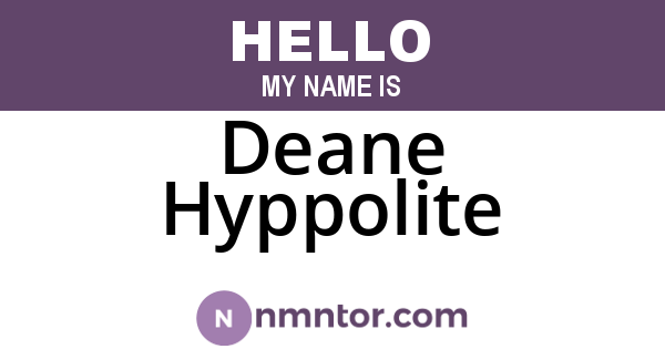 Deane Hyppolite