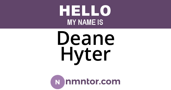 Deane Hyter