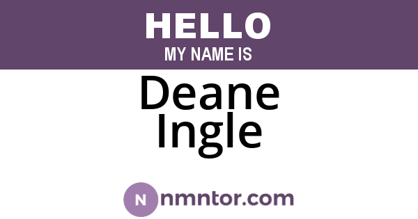 Deane Ingle
