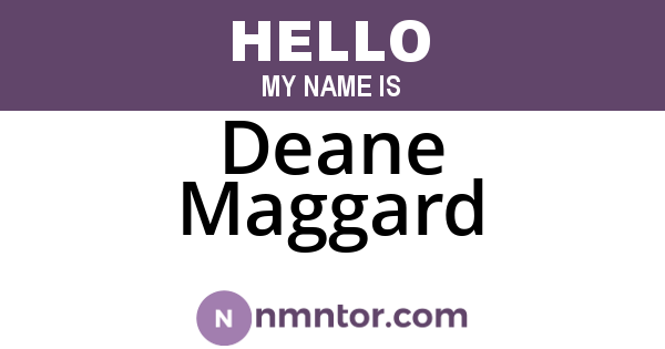 Deane Maggard