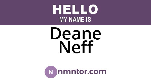 Deane Neff