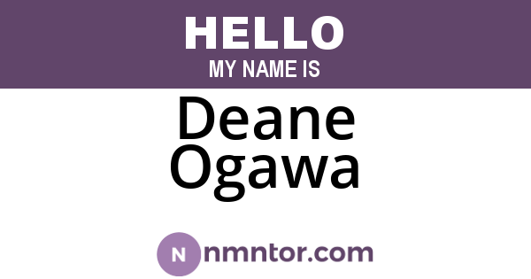 Deane Ogawa