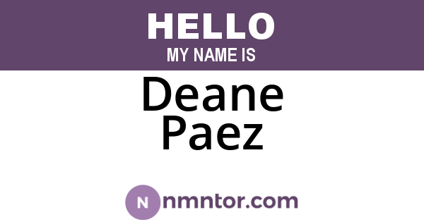 Deane Paez
