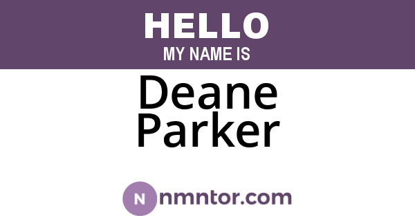 Deane Parker