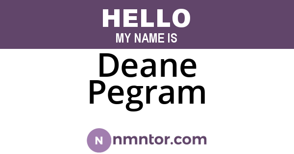 Deane Pegram