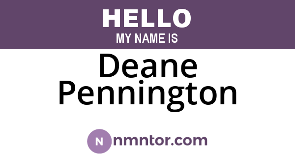 Deane Pennington