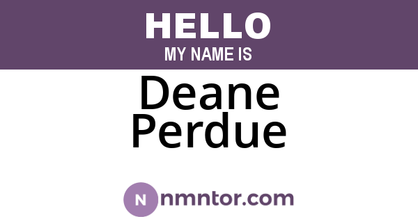 Deane Perdue