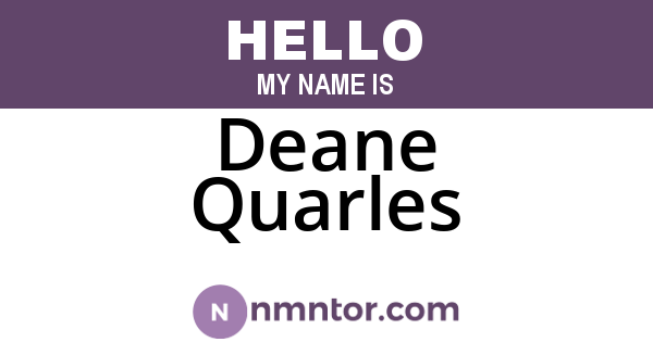 Deane Quarles