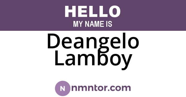 Deangelo Lamboy