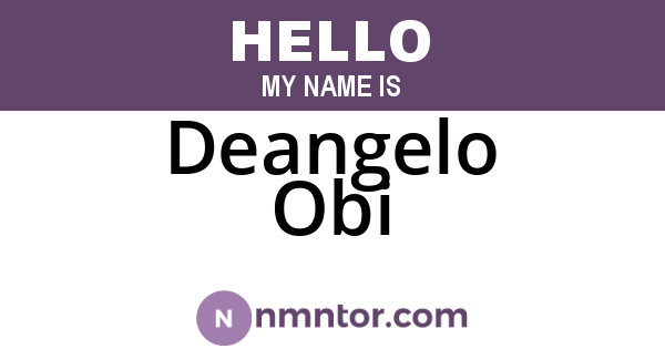 Deangelo Obi