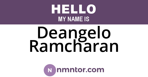 Deangelo Ramcharan
