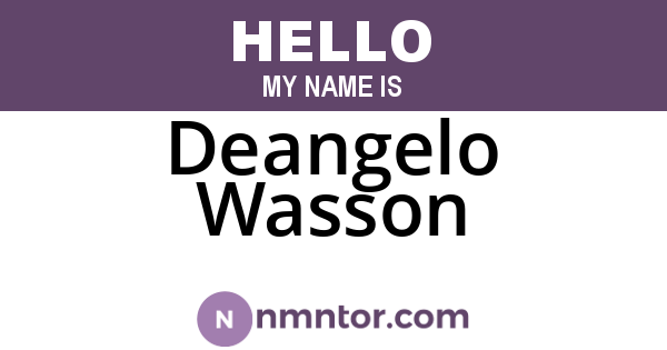 Deangelo Wasson