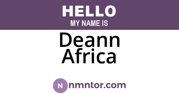 Deann Africa