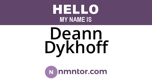 Deann Dykhoff