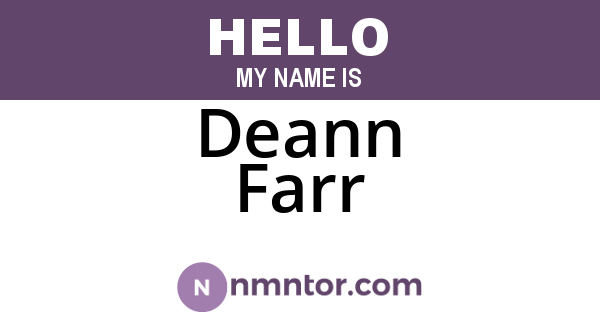 Deann Farr