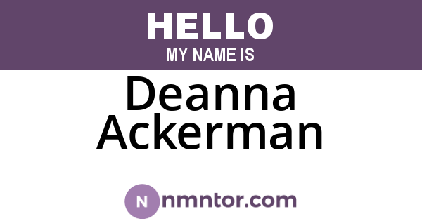 Deanna Ackerman