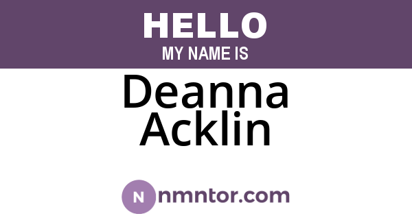 Deanna Acklin