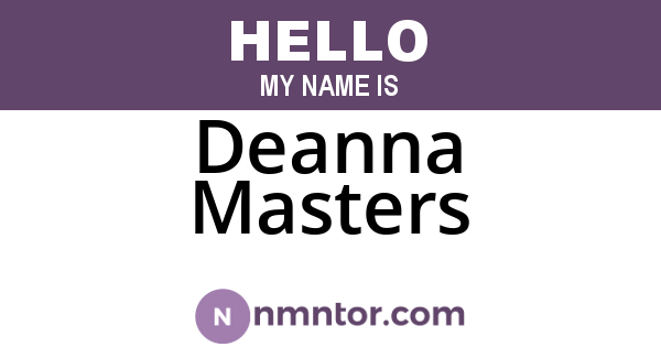 Deanna Masters