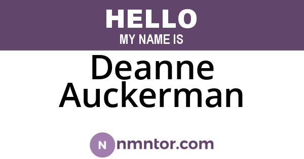 Deanne Auckerman