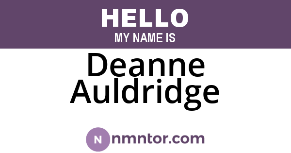 Deanne Auldridge