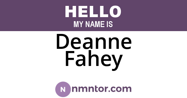 Deanne Fahey