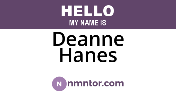 Deanne Hanes