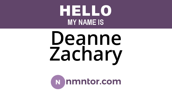 Deanne Zachary