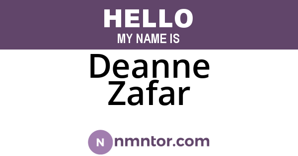 Deanne Zafar