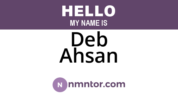 Deb Ahsan