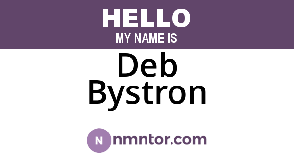 Deb Bystron