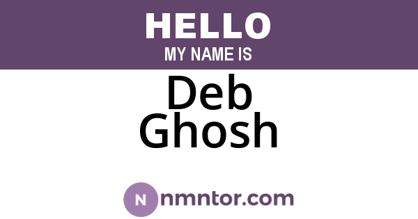 Deb Ghosh