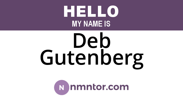 Deb Gutenberg