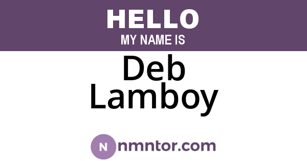 Deb Lamboy