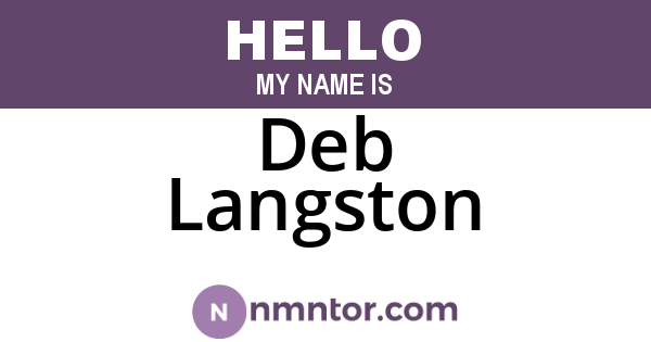 Deb Langston