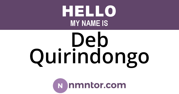 Deb Quirindongo