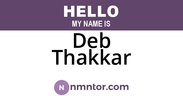 Deb Thakkar