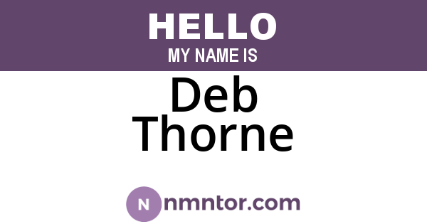 Deb Thorne