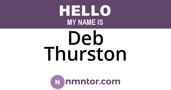 Deb Thurston