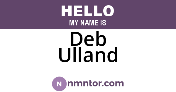 Deb Ulland