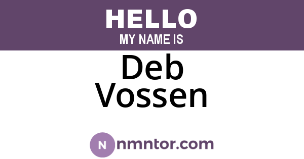 Deb Vossen
