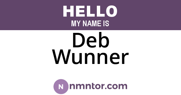 Deb Wunner