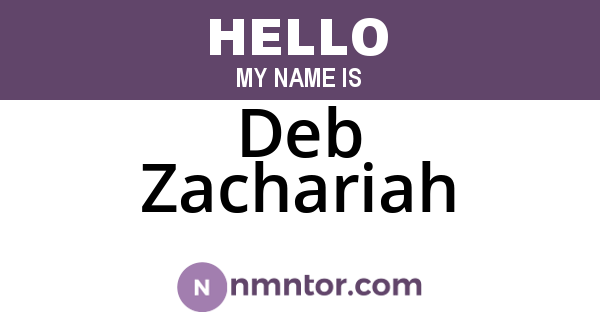 Deb Zachariah