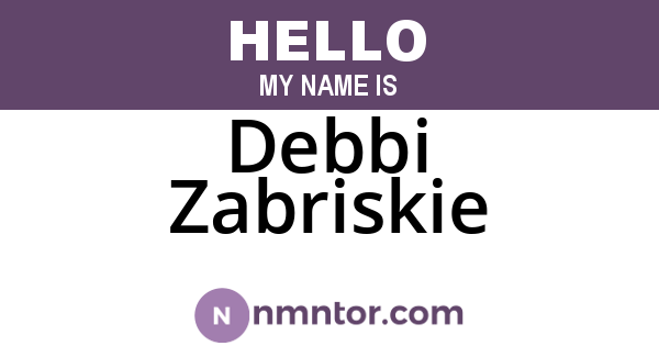 Debbi Zabriskie