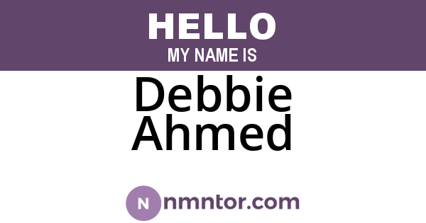 Debbie Ahmed
