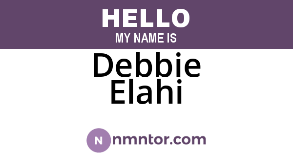 Debbie Elahi