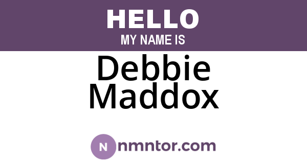 Debbie Maddox