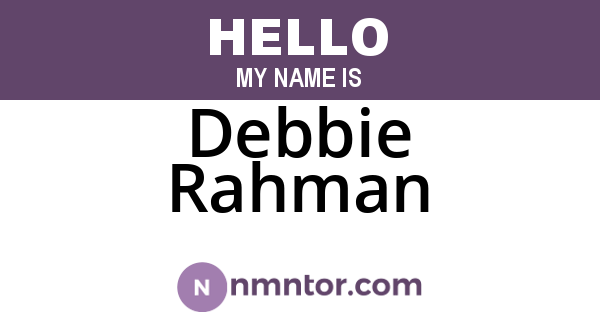 Debbie Rahman