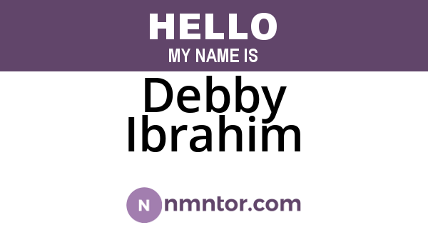 Debby Ibrahim
