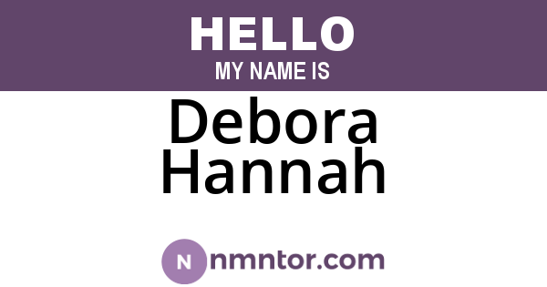 Debora Hannah